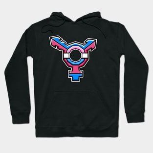 Trans Identity Pride Symbol with Flag Colours - Gender Sexuality - Transgender Symbol Hoodie